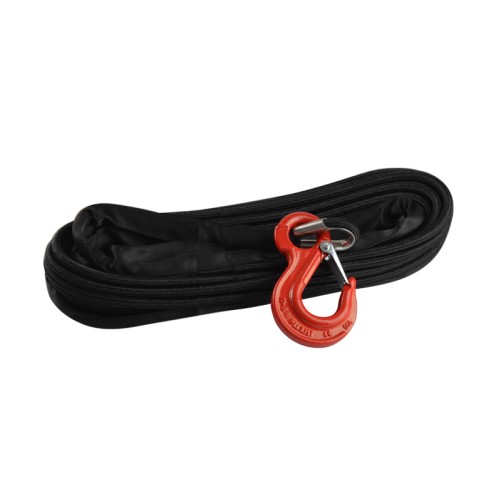 Synthetisches Seil mit Schutzmantel, 12 mm × 30 m mit Haken